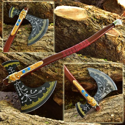 Damascus Steel Axe with Rosewood Handle